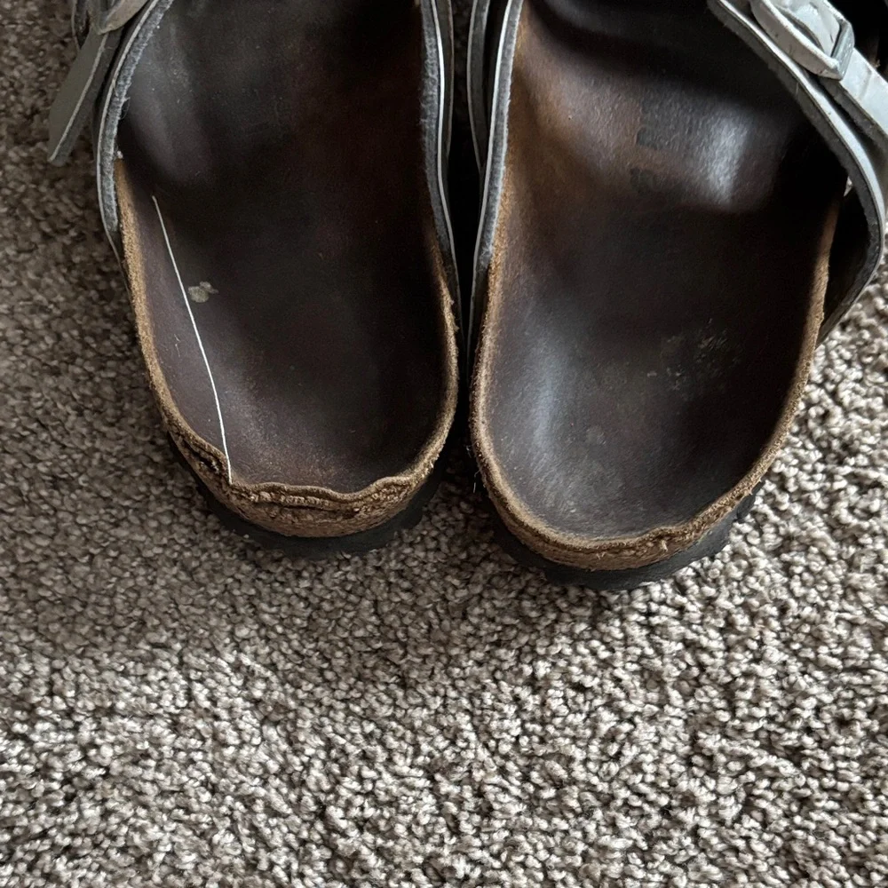 Birkenstock Metallic Silver Sandals - Picture 2 of 3